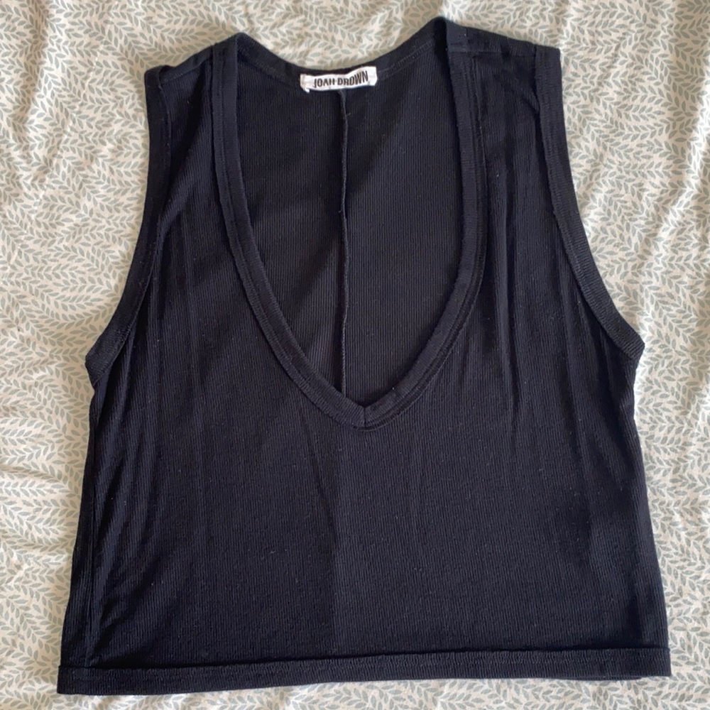 Joah brown black deep V tank